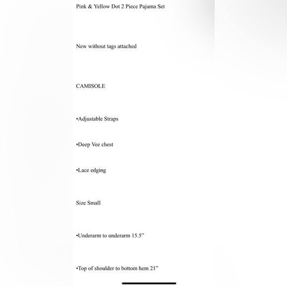 Josie NATORI Pink & Yellow 2 Piece Cami Sleep Set Small - Picture 10 of 11